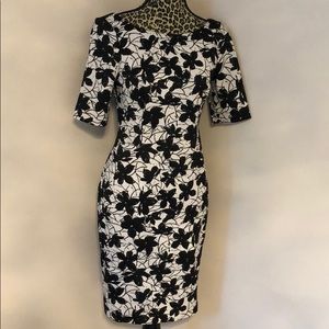 Calvin Klein black and white flower dress